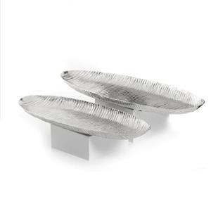 Bandeja decorativa hecha a mano, bandeja de Metal para servir desayuno de uso multiusos, bandeja para servir con acabado de níquel de alta calidad - Product Image 1