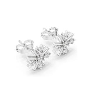0.32 CT Lab Diamond Starburst Stud <b>Earrings</b> for Women Round Cut VVS-VS EF Clarity 18KT, 14KT, 10KT Gold & 925 <b>Silver</b> - Product Image 5