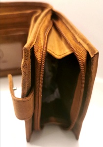 Portefeuille à deux volets en cuir de vache Crazy Horse pour hommes avec porte-monnaie Fabricant LW-0078 - Product Image 4