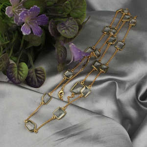 Collar de amatista verde chapado en oro al por mayor - Product Image 3