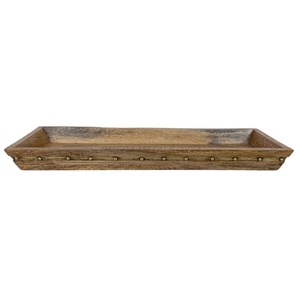 Handmade Wooden <b>Tray</b> Set in <b>Warm</b> Brown Color with Sleek Rectangular Shape and Timeless Design Perfect for Home Decor - Product Image 4