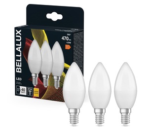 Confezione da 3 lampade a candela LED 4,9W E14 2700K (Bellalux 4058075595507) - Product Image 1