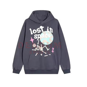 Vente en gros de sweat-shirts à capuche 100% coton avec impression en relief pour hommes, logo personnalisé, conception OEM avec fermeture éclair, saison hivernale, coupe classique, respirant - Product Image 6