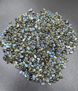 Haute qualité 7x9mm naturel bleu Labradorite lisse poire forme Cabochon Multi Flashy pierres précieuses en vrac pour la fabrication de bijoux en gros - Product Image 3