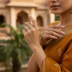 "Rose Gold Plated Adjustable <b>Spinner</b> <b>Ring</b> for Women's Anxiety Relief" - Product Image 2