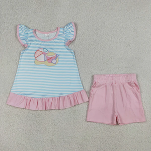 En stock, ensemble chemise à manches courtes brodée pour bébés garçons et enfants, avec short assorti - Product Image 2