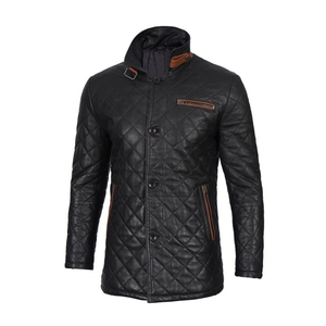 Chaqueta de Motociclista de Cuero Genuino de Talla Grande OEM para Hombre, Impermeable, Cortavientos, con Capucha, Ajustada, con Logotipo Frontal - Product Image 1