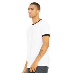 T-shirts Bella Canvas Ringer 100% coton, tee-shirt Ringer athlétique, couleur Heather Block, unisexe - Product Image 3