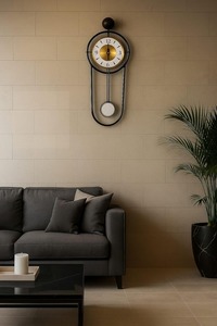 Reloj de pared de hierro decorativo grande moderno movimiento de cuarzo silencioso para sala de estar dormitorio Oficina decoración del hogar para simpatía de boda - Product Image 4