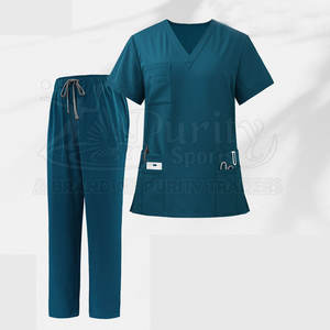 Uniforme de gommage médical de dernier style pour vêtements de travail Uniforme de gommage médical de couleur unie léger - Product Image 1