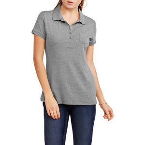 Piqué de patte en V pour femme pour chemise uniforme scolaire à manches courtes respirant écologique Polyester/coton couture à Double aiguille - Product Image 2