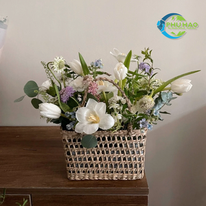 Panier à pain en rotin et osier vietnamien fait à la main Panier à pain parfait pour les mariages et les décorations pour la maison Panier de rangement - Product Image 2