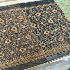 Premium Velvet Embroidery Fabric for Wedding Wear Elegant Design with Breathable Nonwoven Technique for Boys and Girls - Product Image 1