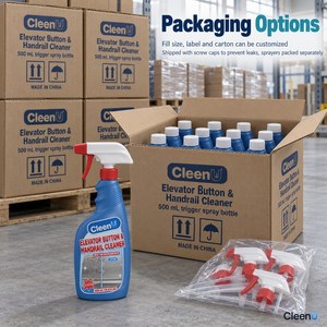 Spray detergente per ascensori 500ml ad asciugatura rapida, inodore, per pulizia maniglioni, pulsanti ascensore, scale mobili e ringhiere - OEM all'ingrosso - Product Image 5