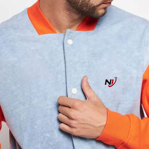 Veste Letterman à logo personnalisé pour hommes avec col montant Vêtements d'extérieur d'hiver à la mode quantité minimale de commande bas - Product Image 5