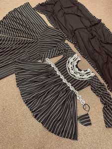 Kurta acampanada con estampado digital con pantalón y Dupatta Hermoso conjunto de traje listo para usar de 3 piezas Diseñador Georgette Salwar Kameez Suit - Product Image 5