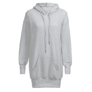 Broderie personnalisée haute qualité écologique respirant hiver épaule tombante poids lourd 440 + GSM femmes surdimensionné polaire à capuche - Product Image 3