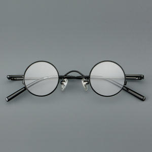 日本のレトロなデザイン純粋なチタンラウンドフレーム眼鏡卸売サプライヤー - Product Image 1