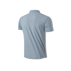 Estilo de moda para hombre de manga corta para Polos patrón sólido bordado hecho de tela de lona de algodón de poliéster Stock - Product Image 2