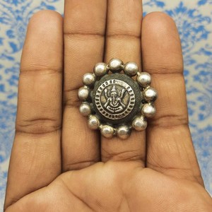 Lord Ganesh Design 925 plata maciza pueblo Tribal artesanal diseñador anillo Nepal trabajo antiguo tradicional joyería de plata - Product Image 6