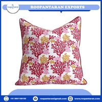 Bloc de main exquis imprimé 100% coton passepoil housse de coussin taie d'oreiller pour une qualité durable pour l'approvisionnement en vrac