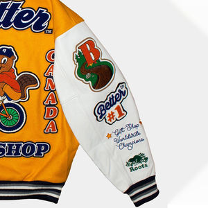 Fabricant Blouson de baseball personnalisé de haute qualité avec manches en cuir brodé de chenille pour hommes Blouson universitaire Letterman - Product Image 4