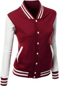 Veste universitaire personnalisée pour femmes, chaude et respirante pour l'hiver, veste de style lettreman avec manches en cuir PU et logo brodé - Product Image 4