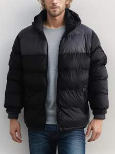 Chaqueta acolchada de invierno para hombre, venta al por mayor de alta calidad, logotipo personalizado impreso, a prueba de viento, impermeable, bolsillos con cierre de cremallera, OEM disponible - Product Image 5