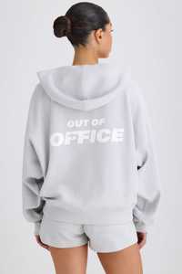 Drop Shoulder Pacific <b>Grey</b> Women Graphic Print Full Length <b>Hoodie</b> Anti-Wrinkle & Breathable Hoodies For Woman Gym <b>Zip</b> <b>Up</b> <b>Hoodie</b> - Product Image 3