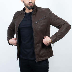 Chaqueta de Cuero con Textura de Moda para Hombre con Logotipo Frontal, Precios al por Mayor para Chaquetas de Mezclilla Juveniles, Chaqueta de Piloto, Bomber, Aviador - Product Image 3