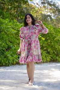 Vestido floral gris cómodo indio y paquistaní esencial para fiestas de verano Ropa de fiesta más reciente - Product Image 6