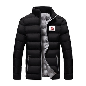 Autumn Men's Hooded Bomber Jacket Stand Zipper Front Logo Canvas Fabric Windproof Breathable Geometric Pattern Casual OEM - Product Image 6