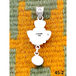 Pendentif en turquoise fait main du sud-ouest avec monture en argent sterling motif floral Golden Hill Palomino - Product Image 4
