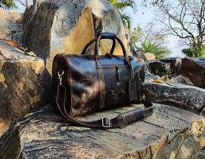 Sac de voyage en cuir unisexe personnalisé imperméable à l'eau Vintage Business pliable Duffle Suit Zipper Garment Duffel Bag LTB-0167 - Product Image 6