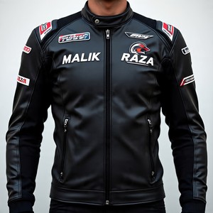 เสื้อแจ็คเก็ตไบค์เกอร์หนังแท้สำหรับนักขี่จักรยานสินค้าตราห้าง - Product Image 1