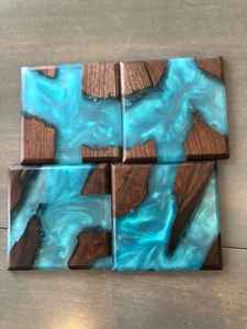 Sous-verres en bois faits à la main au design classique moderne Décoration unique pour la maison avec résine Meilleure vente Qualité d'exportation - Product Image 3