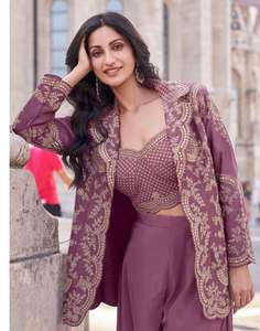 Magnifique ensemble trois pièces avec veste et sharara, look ethnique magnifique, parfait pour les demoiselles d'honneur - Product Image 4