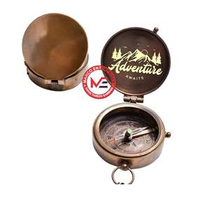 Brújula de Bolsillo Náutica de Latón, Fabricante y Proveedor Mayorista, Estuche de Cuero Náutico Antiguo, Suministro Personalizado OEM/ODM - Product Image 2