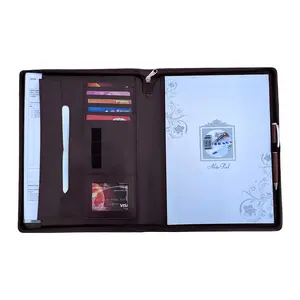 100% Leatherette asli OEM sesuai map File kulit PU, portofolio wawancara File profesional untuk dokumen