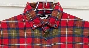 Camisa de franela informal con estampado de logotipo personalizado para hombre, diseño de sarga teñido de hilo de algodón 100% transpirable con mangas completas a cuadros - Product Image 3