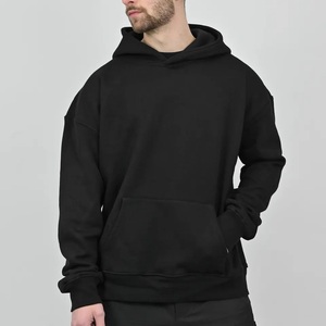 Gran oferta de ropa de calle, sudaderas de lana lisas personalizadas, jerséis sólidos, pulóver, Sudadera con capucha negra para hombre, Sudadera con capucha - Product Image 6