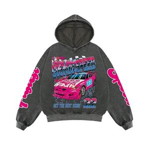 Sudadera con Capucha para Hombre, Estilo Casual, Lavado Ácido Personalizado de Alta Calidad, Impresión DTG, Sin Cordón, Hombros Caídos, Precio al por Mayor - Product Image 1