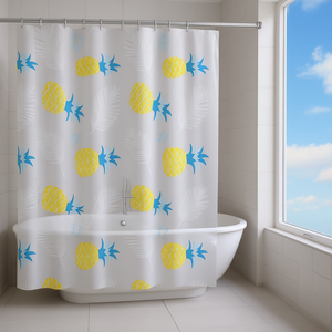 Cortina de Ducha de Plástico Gedy (180x200cm) Azul Tropical y Amarillo TVI 1335 1830 para Baño - Product Image 3