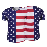 T-shirt formel en tricot épais pour homme, grande taille, avec impression personnalisable, tissu polyester écologique, logo personnalisé, drapeau américain