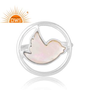 Anillo de piedras preciosas de nácar Natural de Plata de Ley 925, joyería personalizada para mujer, regalo para ella - Product Image 2