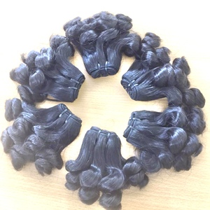 Meilleure vente Funmi trame bouclée Extensions de cheveux humains indiens couleur naturelle Paquets de cheveux gonflables noirs pour femmes - Product Image 6