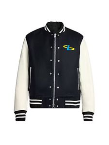 Veste de baseball en laine d'hiver personnalisée avec col montant et logo frontal pour hommes - Product Image 5