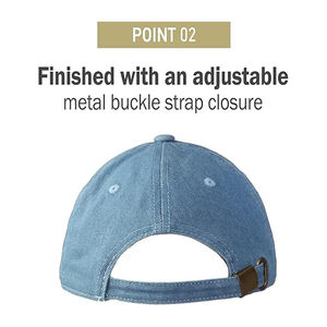 Gorras de béisbol de algodón azul claro con logotipo bordado en 3D Diseño fresco Ajuste cómodo y estilo informal sin esfuerzo - Product Image 3