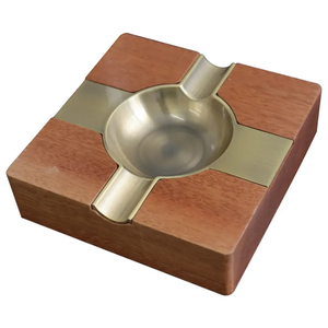 Cendrier sculpté antique en bois et acier pour usage intérieur extérieur Cendrier décoratif à usage quotidien Cendrier de luxe portable - Product Image 4