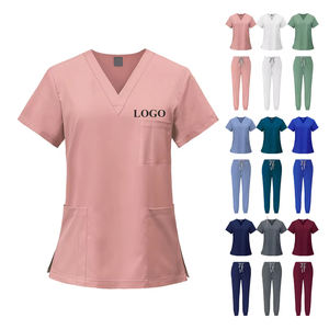 Custom Logo <b>Hospital</b> Uniform Unisex Medical <b>Scrub</b> Set Cotton Blend Breathable Fabric OEM ODM <b>Bulk</b> Wholesale Supplier Bangladesh - Product Image 5